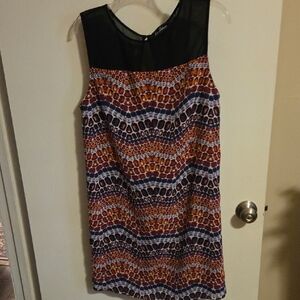 Sam Edelman Black and Orange Sheath Midi Dress